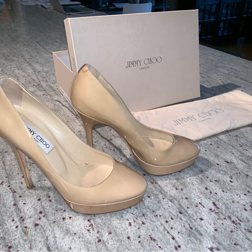 Jimmy Choo Nude Platform Heels